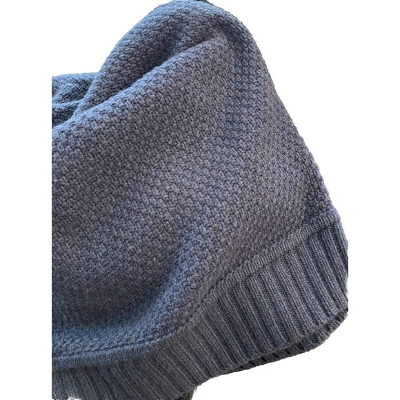 New Emozioni Uomo‎ Men’s Wool Blue Knit Cardigan Sweater Jacket Zip Ribbed Large - Picture 4 of 5